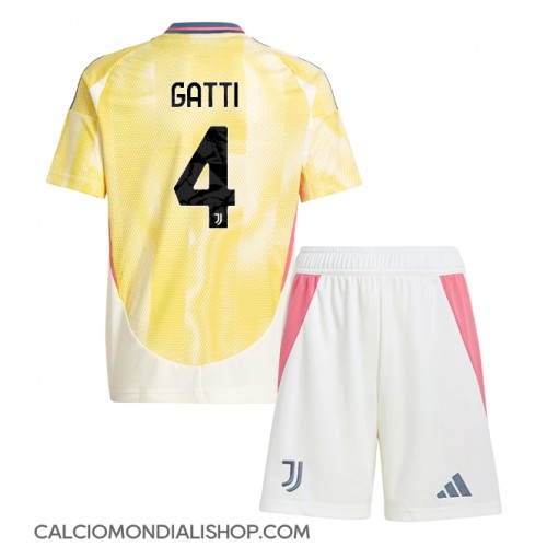 Maglie da calcio Juventus Federico Gatti #4 Seconda Maglia Bambino 2024-25 Manica Corta (+ Pantaloni corti)